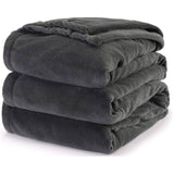 Microplush Sherpa Electric Heated Throw, Dark Shadow - 50" x 60"
