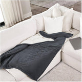 Microplush Sherpa Electric Heated Throw, Dark Shadow - 50" x 60"