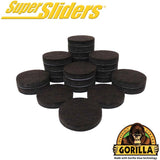 1-1/2" Round Super Sliders Felt Pads with Gorilla Glue Technology, Brown - 24 Pack