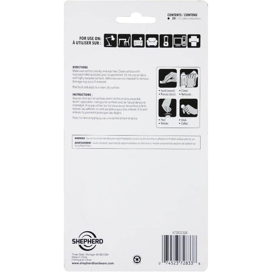 1-1/2" Round Super Sliders Felt Pads with Gorilla Glue Technology, Brown - 24 Pack