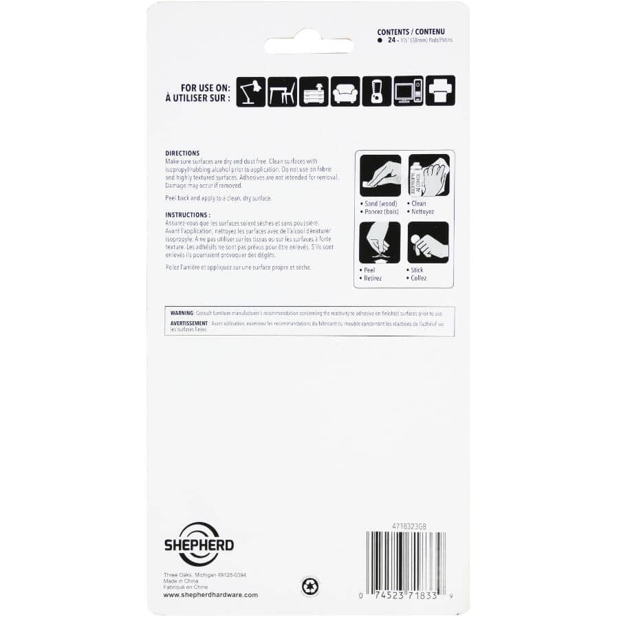 1-1/2" Super Sliders Felt Pads with Gorilla Glue Technology, Beige - 24 Pack