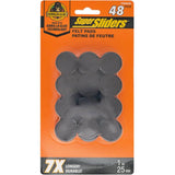 1" Round Super Sliders Felt Pads with Gorilla Glue Technology, Brown - 48 Pack