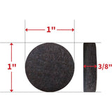 1" Round Super Sliders Felt Pads with Gorilla Glue Technology, Brown - 16 Pack