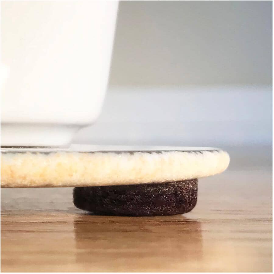 3/4" Round Felt Pads with Gorilla Glue Technology, Brown - 16 Pack