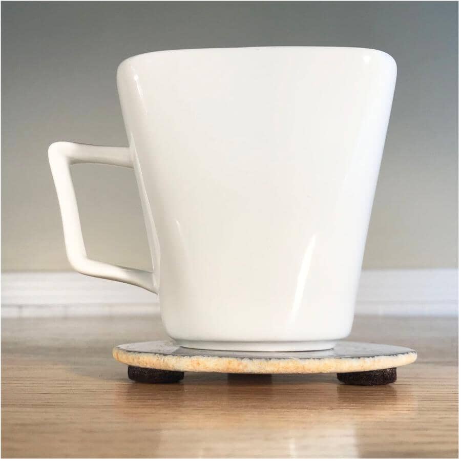 3/4" Round Felt Pads with Gorilla Glue Technology, Brown - 16 Pack