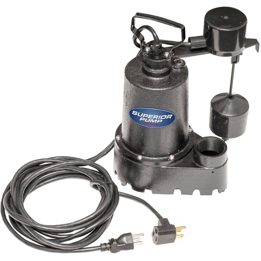 1/3 HP Submersible Cast Iron Sump Pump - with Vertical Float Switch
