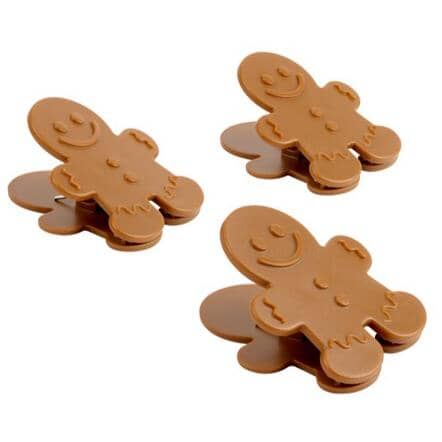 Magnetic Bag Clips - Gingerbread, 3 Pack