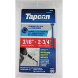 3/16" x 2-3/4" Star Concrete Screws with Bit - 100 Pack