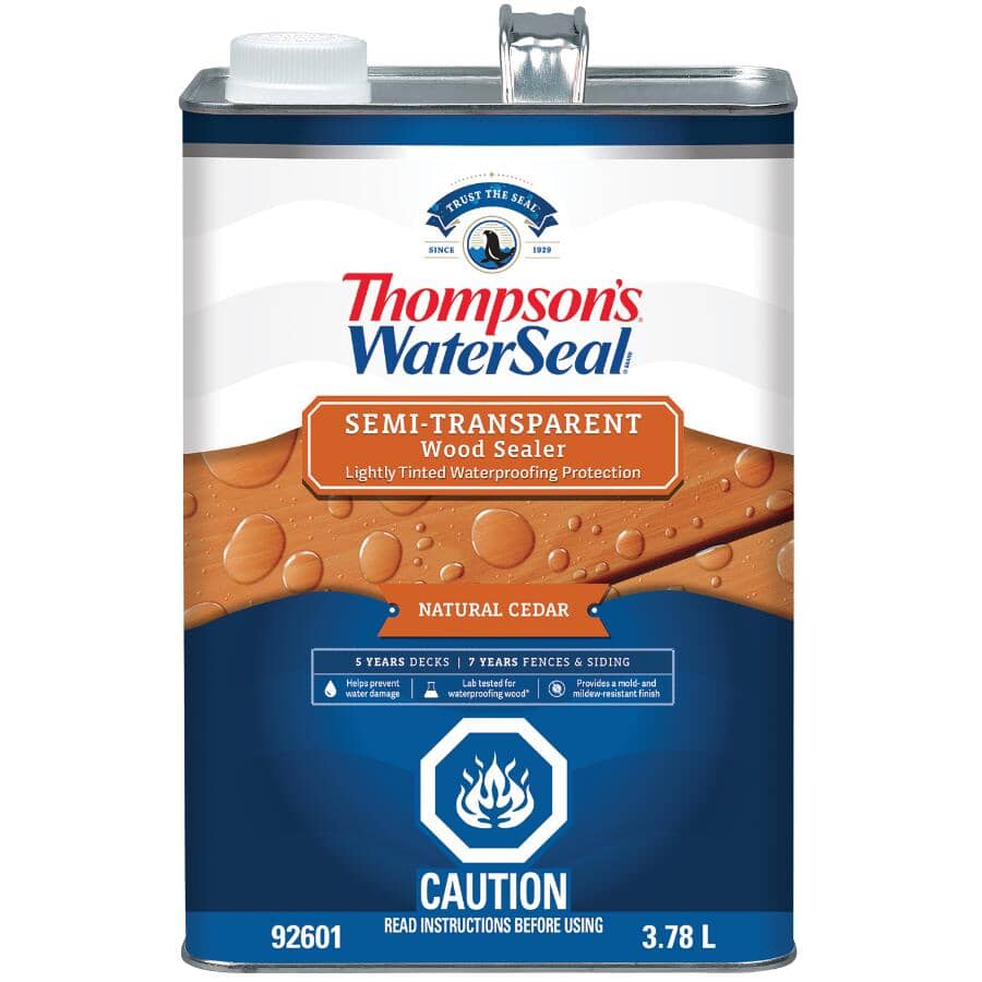 Waterproofing Semi-Transparent Wood Stain - Natural Cedar, 3.78 L