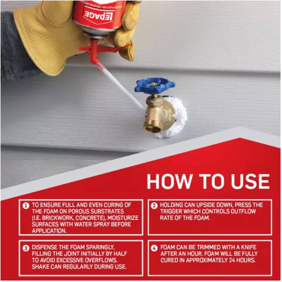 Gaps & Cracks Foam Sealant - White, 340 g