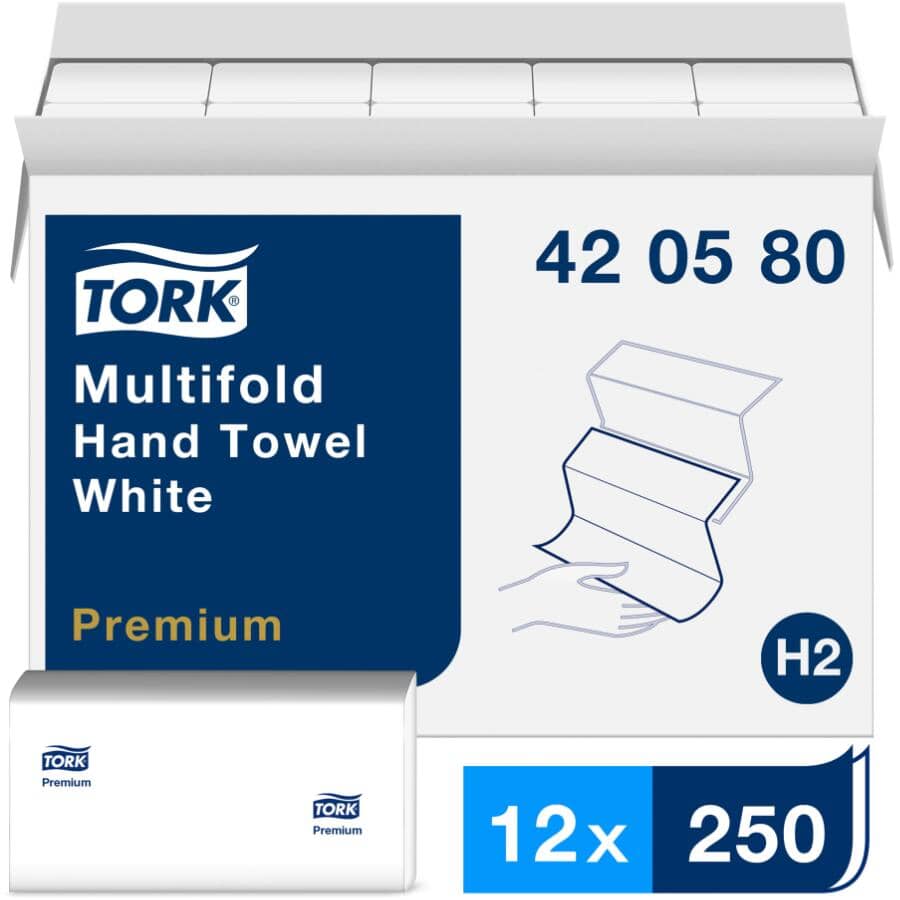 Premium Soft Multi Fold Paper Towels - 250 Sheets, 12 Pack