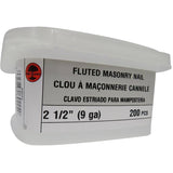 200 Pack 2-1/2" Fluted Concrete Nails