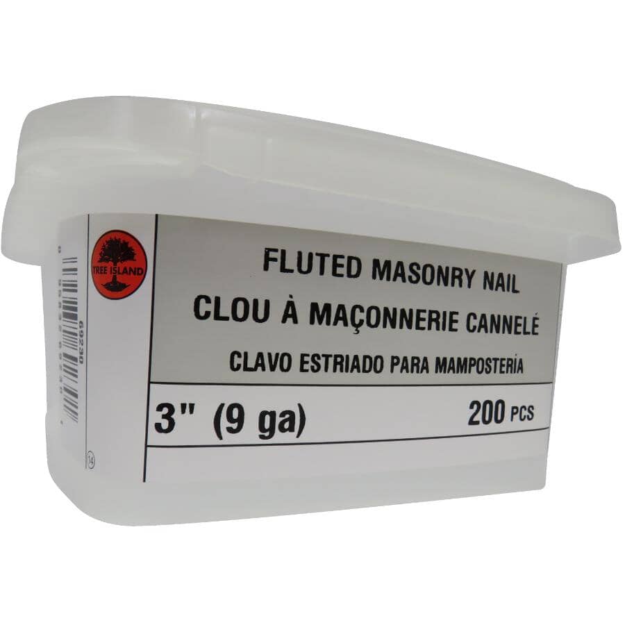 200 Pack 3" Fluted Concrete Nails