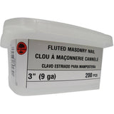 200 Pack 3" Fluted Concrete Nails