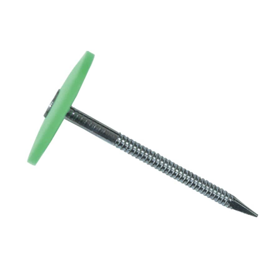 2000 Pack 3" Green Plastic Top Spiral Nails