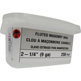 250 Pack 2-1/4" Fluted Concrete Nails