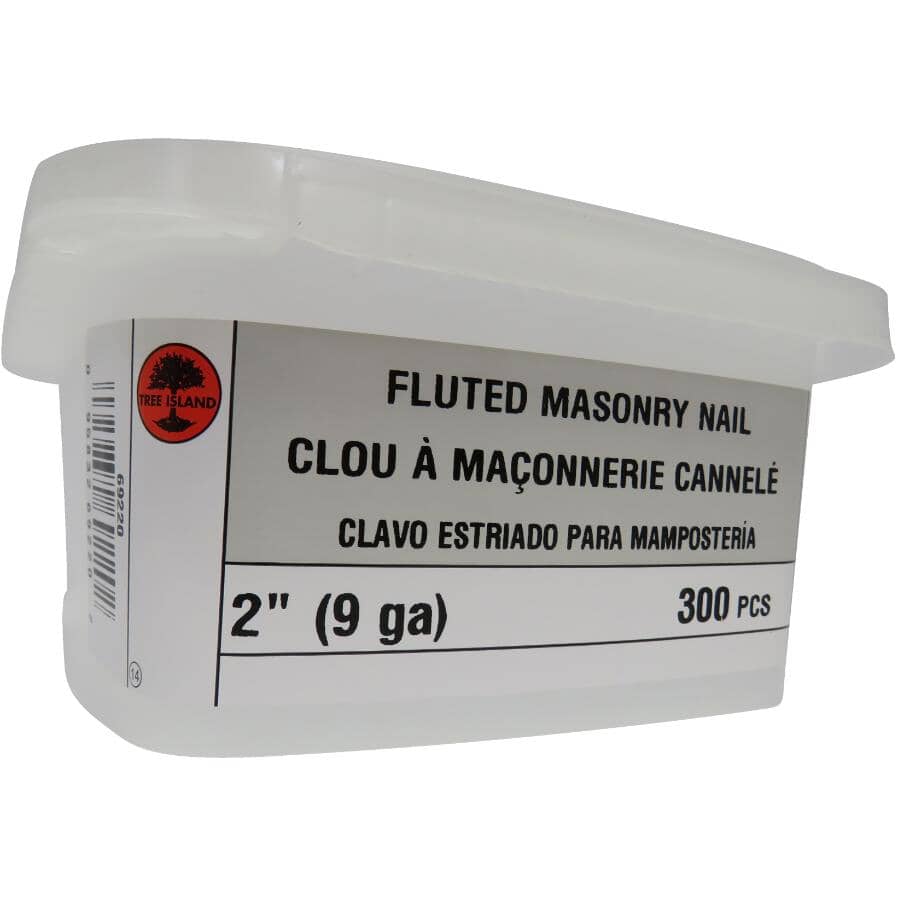 300 Pack 2" Fluted Concrete Nails