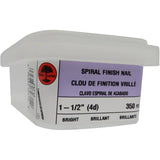350 Pack 1-1/2" Ardox Spiral Finishing Nails
