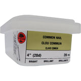 4" Bright Steel Common Nails - 6 Gauge, 20 Pack