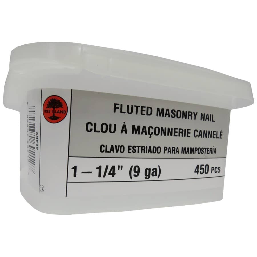 450 Pack 1-1/4" Fluted Concrete Nails