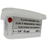 450 Pack 1-1/4" Fluted Concrete Nails