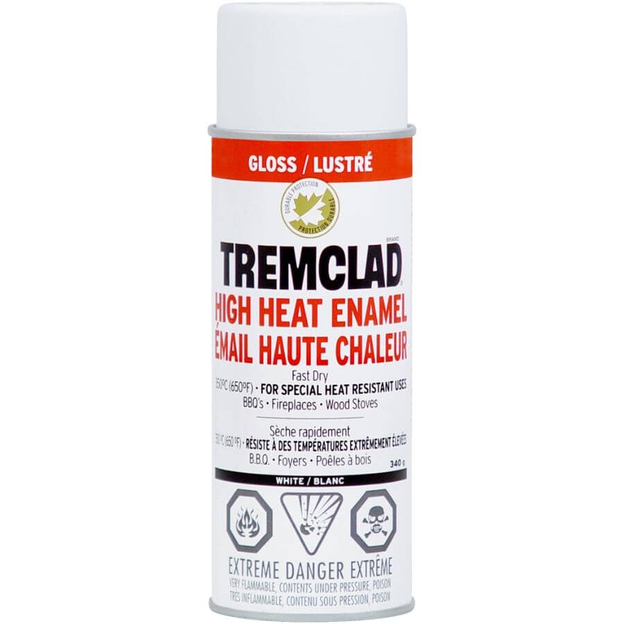 High Heat Enamel Spray Paint - Gloss White, 340 g