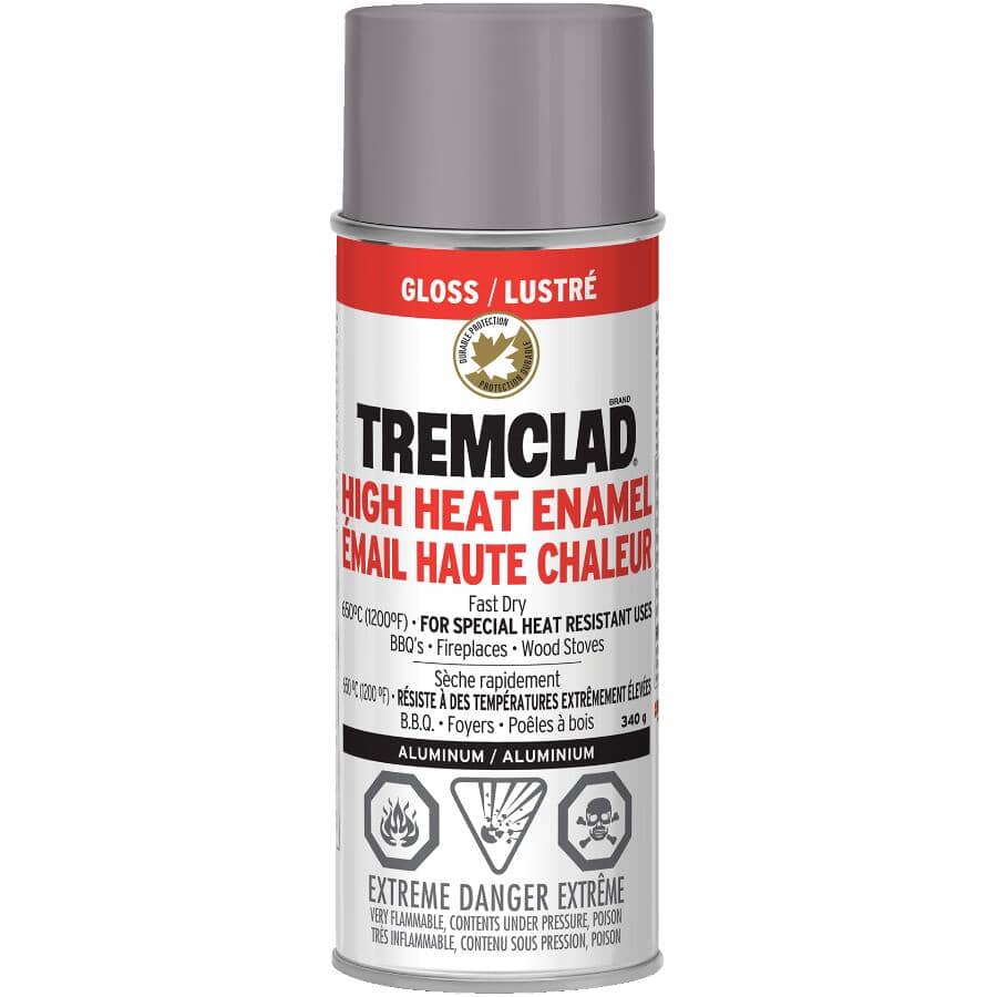 High Heat Enamel Spray Paint - Gloss Aluminum, 340 g