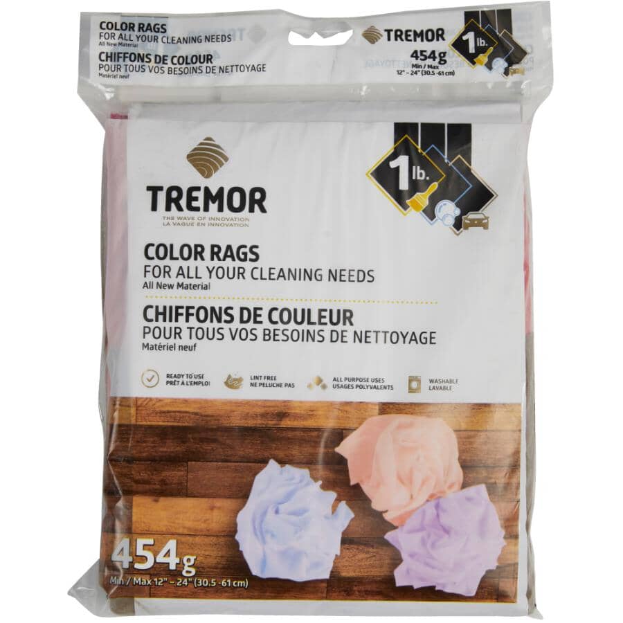 Cleaning Rags - Coloured, 1 lb