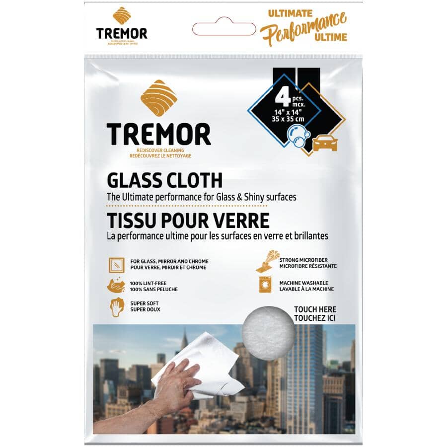 Microfiber Cleaning Cloth for Shiny Surfaces - 4 Pack