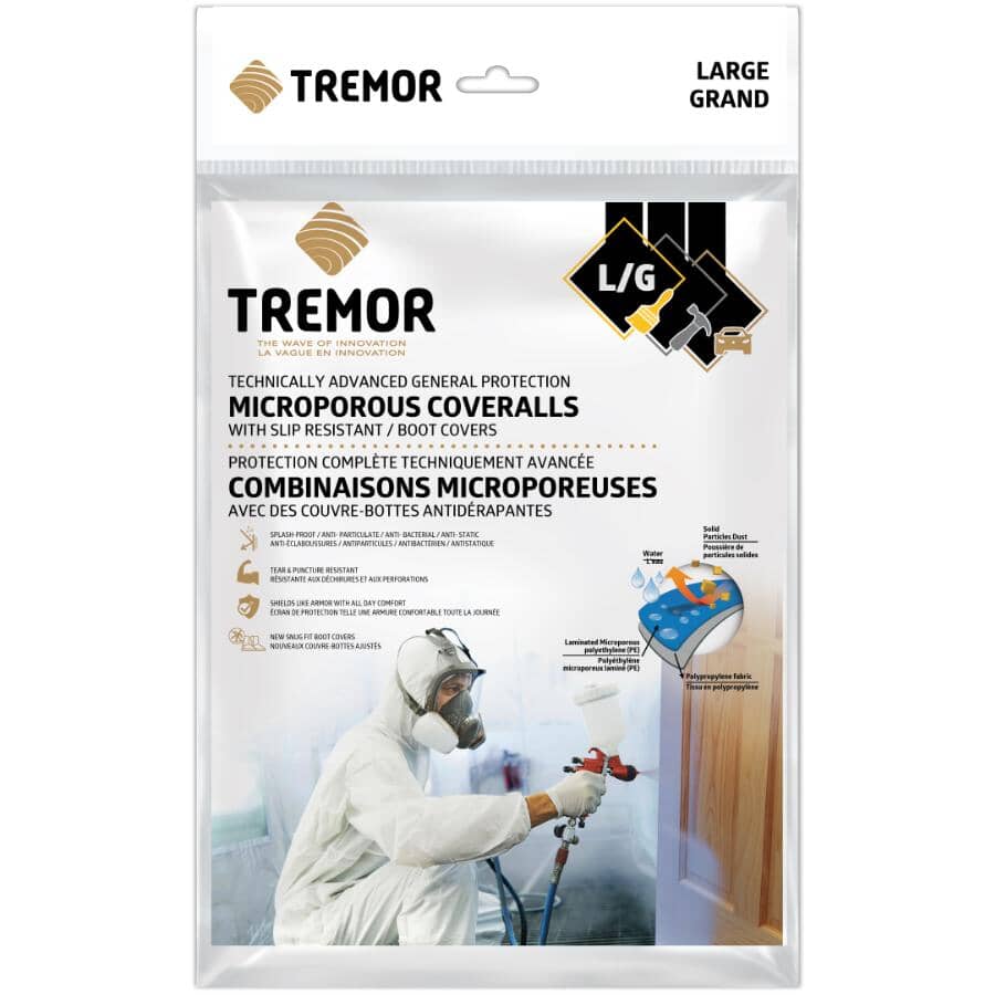 Microporous Coveralls with Non-Slip Boot Covers - Large