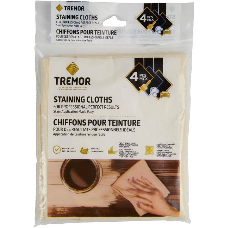 Staining Cloths - White, 4 Pack