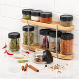 Compact Glass Spice Rack with 10 Jars