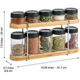 Compact Glass Spice Rack with 10 Jars