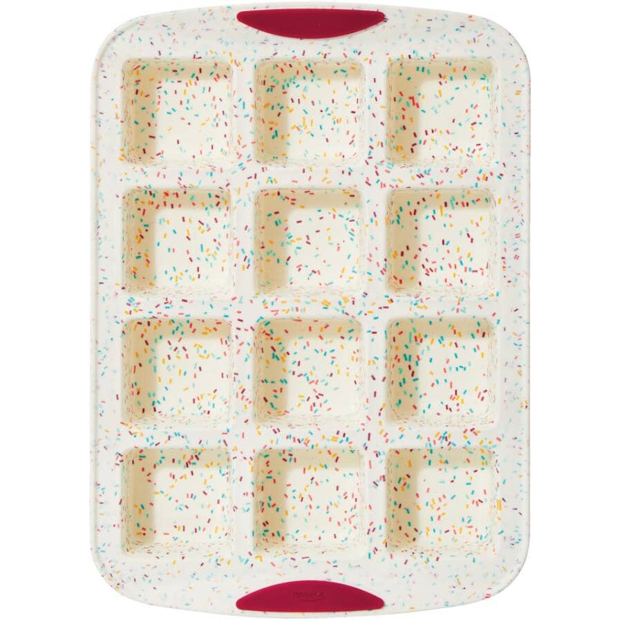 Silicone Brownie Pan - White Confetti, 12 Cup
