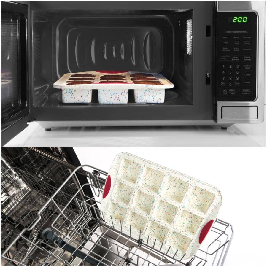 Silicone Brownie Pan - White Confetti, 12 Cup