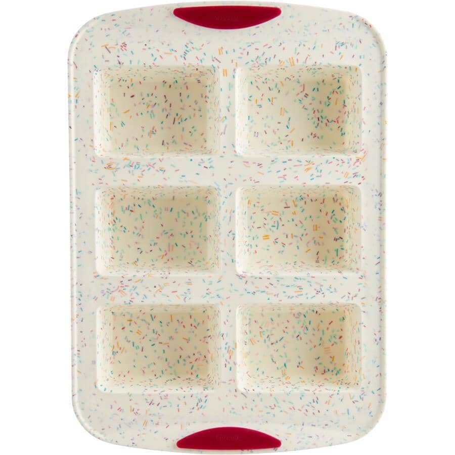 Silicone Mini Loaf Pan - White Confetti, 6 Cup