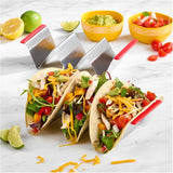 Stainless Steel Taco Holder with Red Handles - 2 Pack
