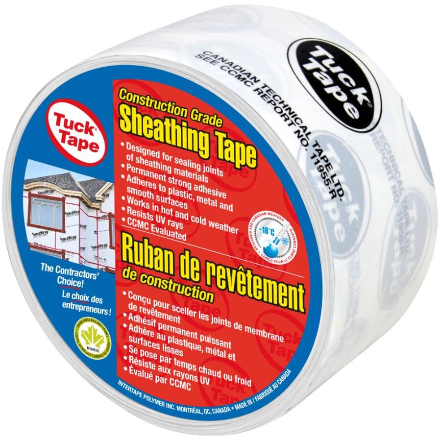Construction Grade Sheathing Tape - 60 mm x 55 m, White