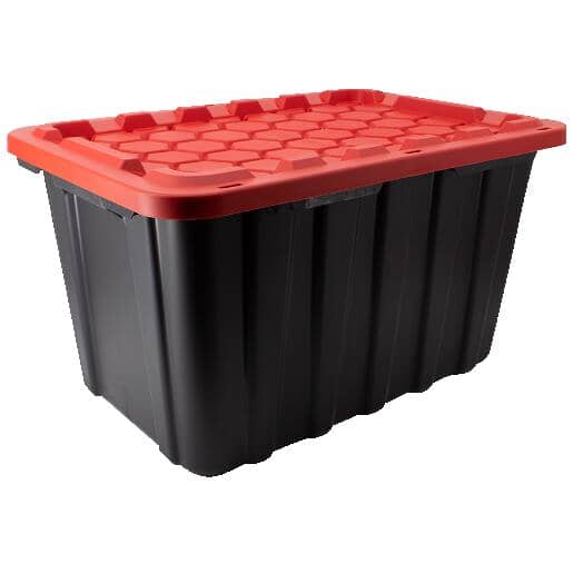 45 L Heavy Duty Storage Box - Black with Red Lid