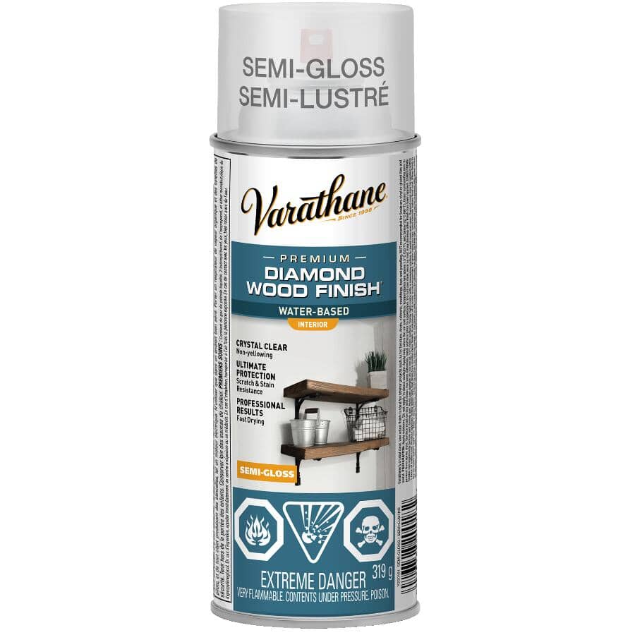 Premium Diamond Wood Finish Spray - Crystal Clear Semi-Gloss, 319 g