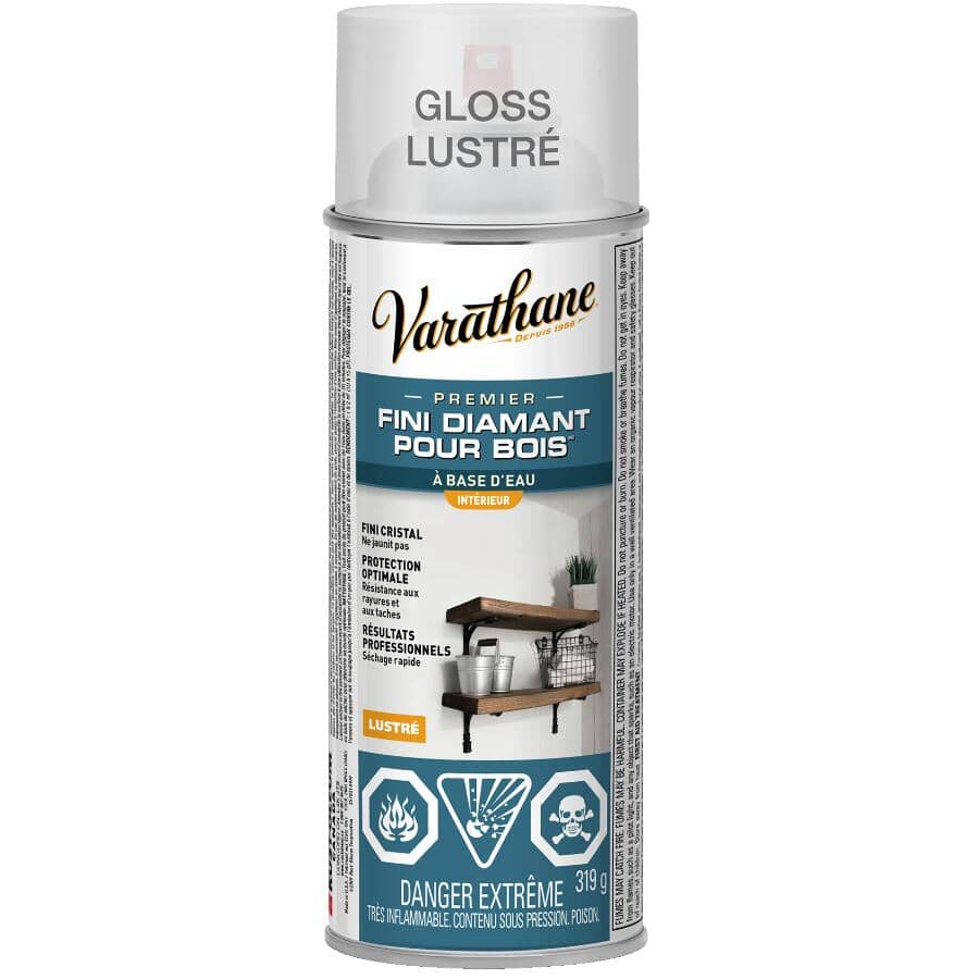 Premium Diamond Wood Finish Spray - Crystal Clear Gloss, 319 g