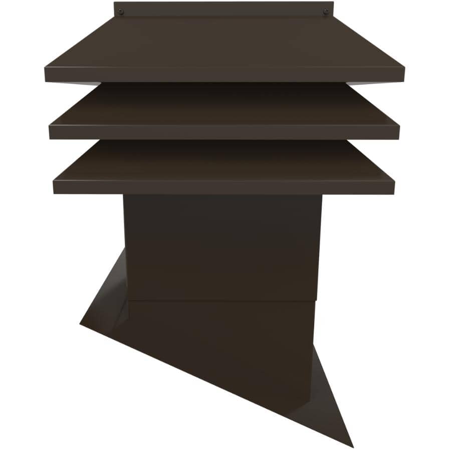 Slanted Roof Ventilator - Brown, 12" x 12"