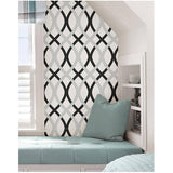 Lattice Peel & Stick Wallpaper - Black & Grey, 20.5" x 18'