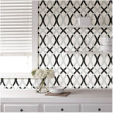 Lattice Peel & Stick Wallpaper - Black & Grey, 20.5" x 18'