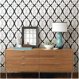 Lattice Peel & Stick Wallpaper - Black & Grey, 20.5" x 18'