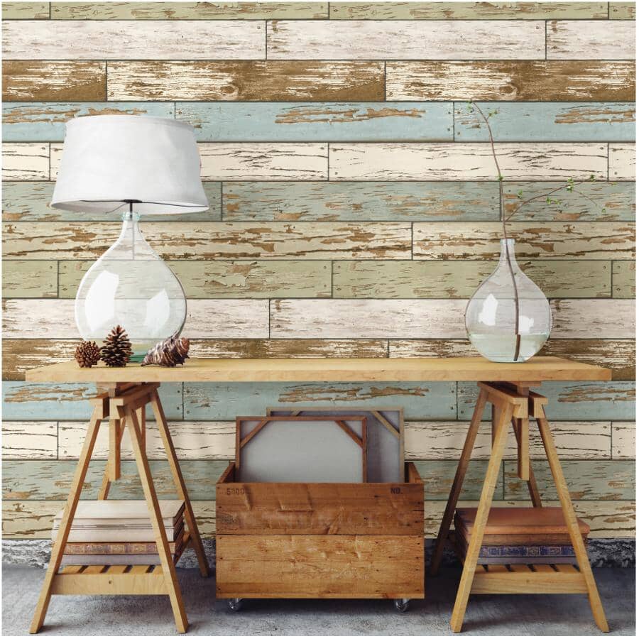 Old Salem Vintage Wood Plank Peel & Stick Wallpaper - 20.5" x 18'