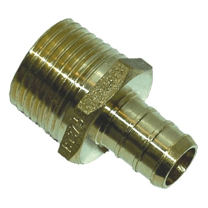 1/2" PEX  x 1/2" MPT Brass Adapters - 25 Pack