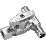 1/2" PEX x 1/2" PEX x 3/8" Compression Brass Dishwasher Tee Valve