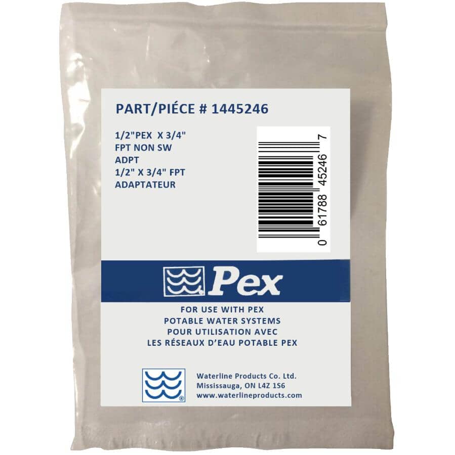 1/2" PEX  x 3/4" FPT Brass Adapter