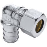 1/2" PEX  x 3/8" Compression Brass 90 Degree Elbow